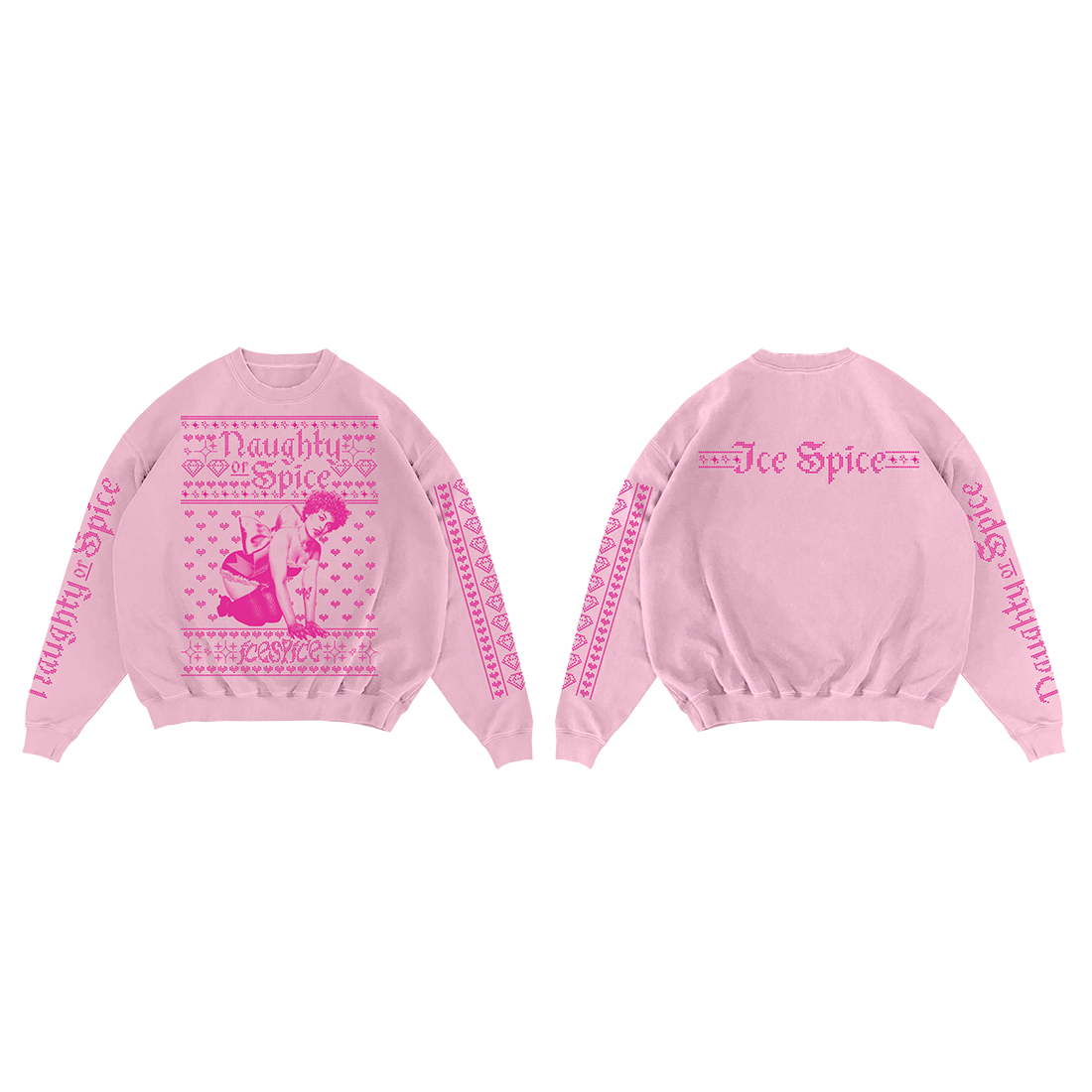 Naughty or Spice Crewneck side by side
